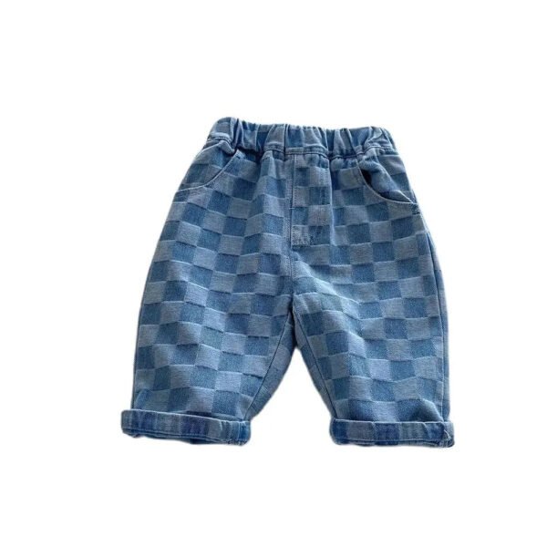 MILANCEL 1-5Y Children Jeans Boys Denim Pants Mid Waist Girls Trousers Fashion Kids Plaid Pants - Image 8