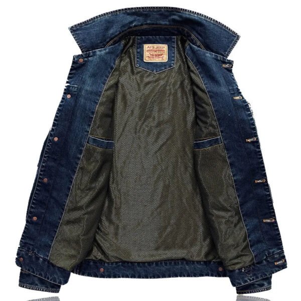 High Quality Men's Denim Jacket Coat 5xl oversized Overcoat Spring Autumn Retro Casual Denim Jacket Men Clothing Outerwear A3F08 - Image 4