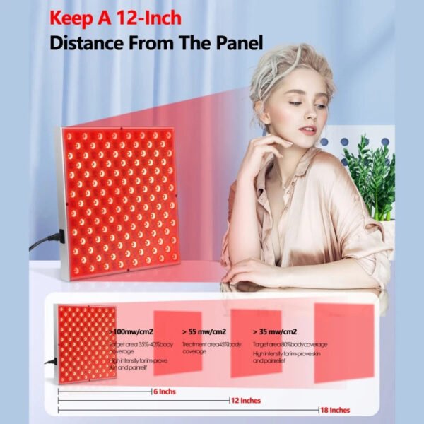 LED Red Light Therapy Panel Lamp for Facial Anti Aging Skin Care Beauty 225 LED Light Body Pain Relief Physical Therapy Tools - Image 2