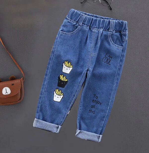 Spring Autumn Children Jeans  Boys Cotton Print Splice Stretch Denim Pants Korean Teenage Trousers Wear Kids ClothingDenimRipped - Image 8