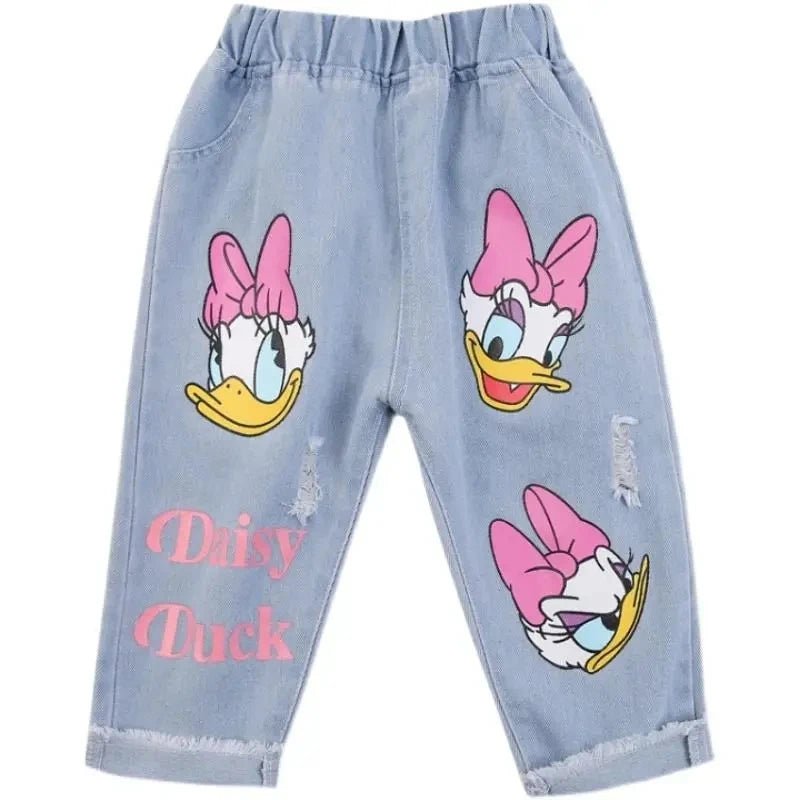 Spring Summer Children Cartoon Daisy Jeans Thin Baby Girls Loose Denim Pants Kids Fashion Casual Trousers for 2-6 Years - Image 6