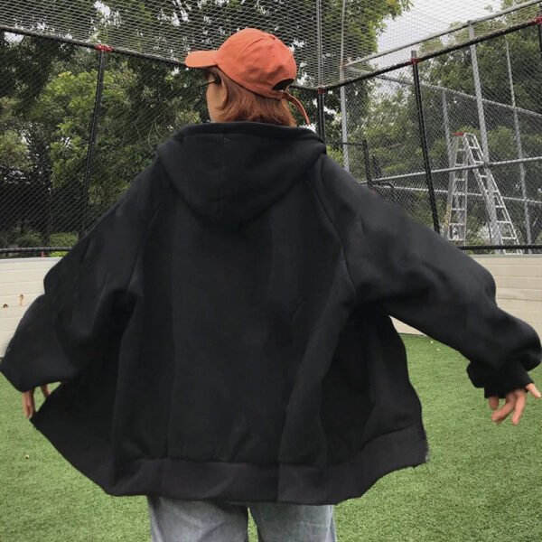 Fashion Mens Jacket Coat Long Sleeve Sweatshirts Oversized Zipper Hoodies Streetwear Loose Man Hoodies Casual Jacket - Image 4