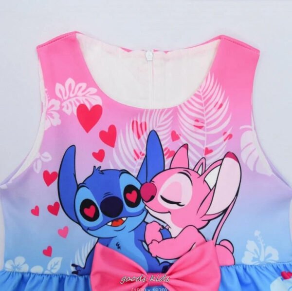 Spring Summer Girl Tutu Dress Lilo And Stitch Bow Kids Lavender Dress Wedding Bridesmaid Kids Clothes for Girls 2-10 Years Girls - Image 2