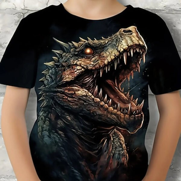 Children's Clothing Boys Tshirt Short Sleeve Child T-Shirt 3D Dinosaur Print Casual Kids Summer Clothes Girls Clothes Tops Tee - Image 4