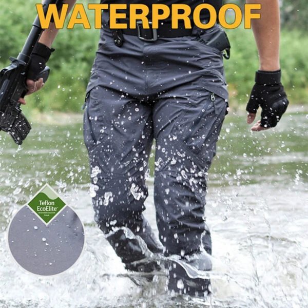 Men City Pants Cargo Trousers Multi-pocket Waterproof Wear-resistant Casual Training Overalls  Fat Cargo Quick Dry Pants - Image 2