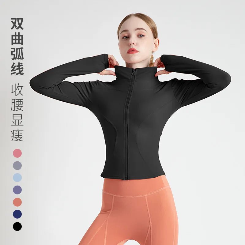Jackets for Women Fit Coat Women Women Jacket Zippers Casual Wear Long Sleeve Tight Yoga Clothing Slimming Yoga Sports Jacket - Image 9