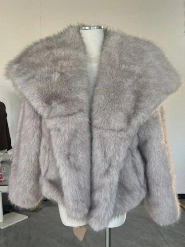 LGRQ 2025 new autumn and winter fashion women clothes turn-down collar fur full sleeves cardigan female coat tide WQ1004700 - Image 7