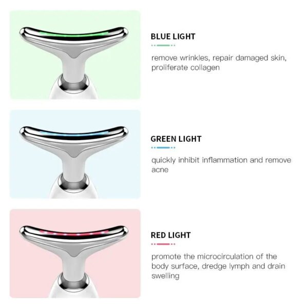 Neck Massager Facial Lift Three Light Modes Electric Skin  Tightening Device LED Beauty Instrument - Image 3