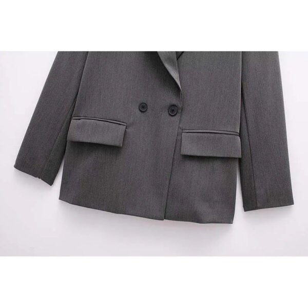 KUCLUT 2024 Spring and Autumn New Women's Solid Color Double breasted Loose Suit Coat for Women - Image 3