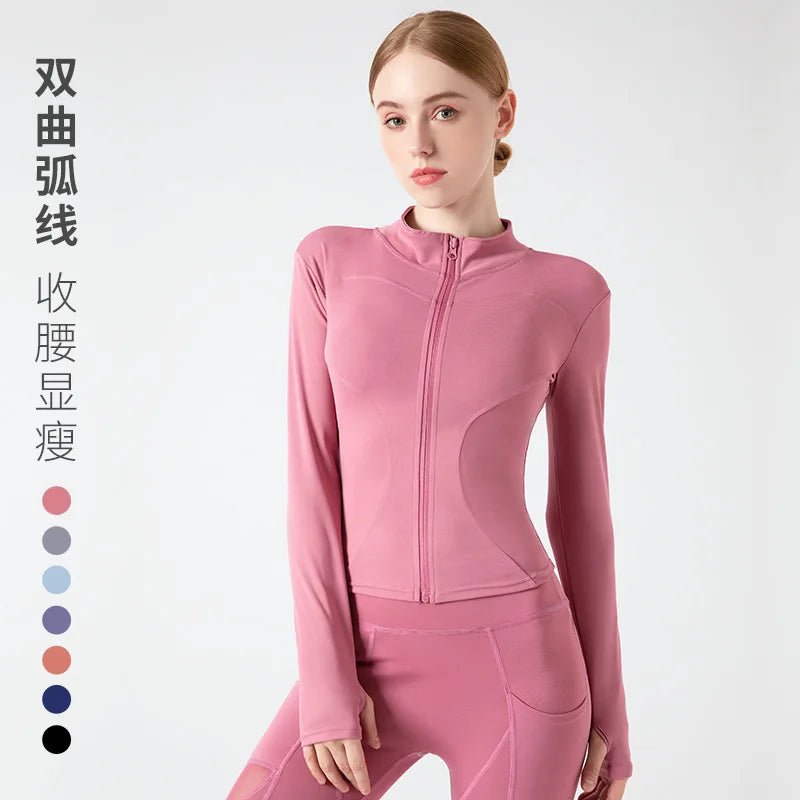 Jackets for Women Fit Coat Women Women Jacket Zippers Casual Wear Long Sleeve Tight Yoga Clothing Slimming Yoga Sports Jacket - Image 11