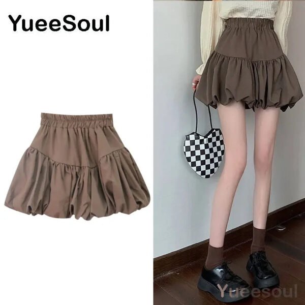 Brown Mini Skirts 2023 New Y2K Vintage High Waist Women Pleated Skirt Chic Sweet Cute Preppy Style Casual 90s E Girl Dance Skirt - Image 29