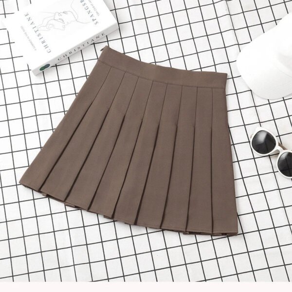 Brown Skirt Ladies 2022 Summer Clothes Women's High Waist Harajuku Korean Style Black Mini Pleated Skirt For School Girl Uniform - Image 14