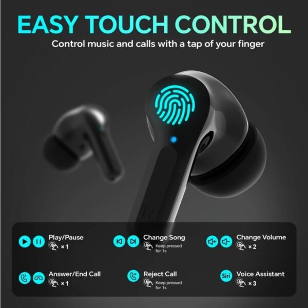Wireless Bluetooth Headphones With Touch Control Function And Built-in Noise-canceling Microphones - Image 2