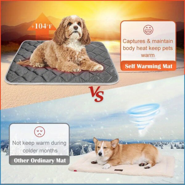 Dog Cat Bed, Cat Dog Non-Slip Mat, Extra Warm Thermal Pet Pad  Self-Heating Cat Mat Warm Thermal Pet Pad Washable Dog Crate Pad Heat Dog Cat Bed Mat Blanket Non-Slip Bottom For Outdoor And Indoor Pets - Image 8
