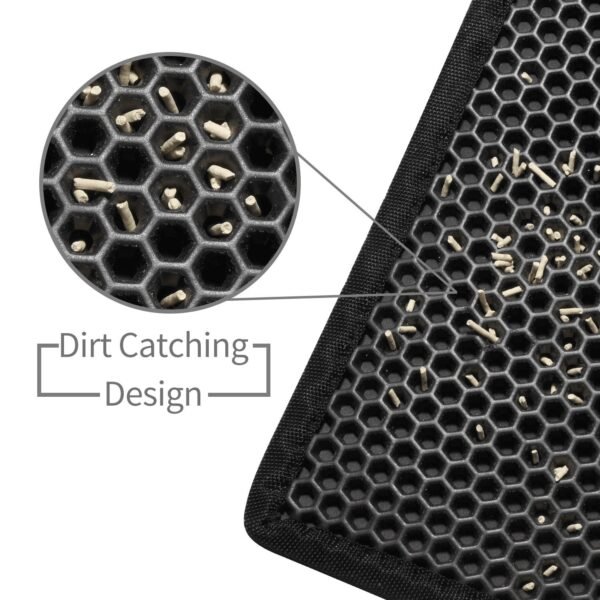 Kitty Cat Litter Mat Trapping Honeycomb Double Layer Design Waterproof Double Layer EVA Cat Litter Pad Waterproof Non-slip Sand Basin Filter Kitten Dog Washable Mattress - Image 7