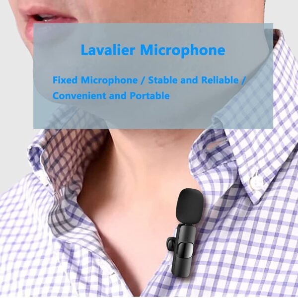 Wireless Lavalier Lapel Microphone For IPhone IPad Professional Wireless Clip Mic - Cordless Omnidirectional Condenser Recording Mic For Interview Video Podcast Vlog YouTube - Image 6