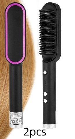 New 2 In 1 Hair Straightener Hot Comb Negative Ion Curling Tong Dual-purpose Electric Hair Brush - Image 10