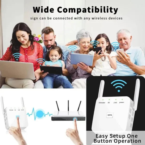 300Mbps WiFi Repeater 2.4Ghz Router Wireless Booster Long Range Amplifier Network Extender For Home/Office UK Plug Easy Set - Image 5