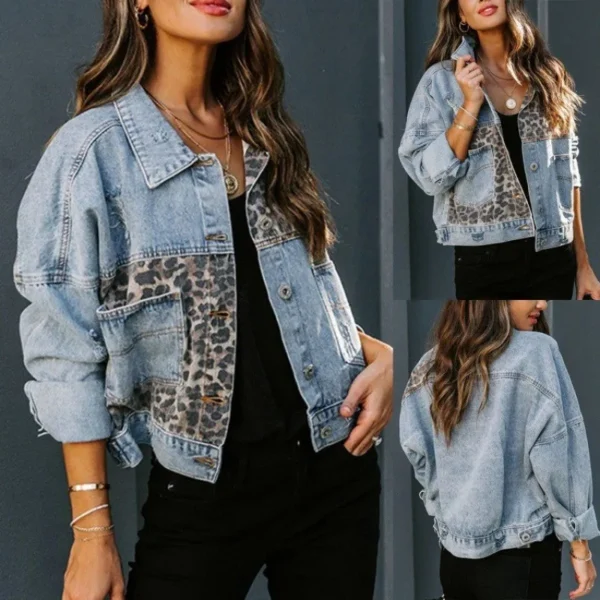Women's Quality Denim Jackets Fashion Female Casual Long Sleeve Lapel Button Down Chest Pocket Slim Jean Jacket Fall Winter Coat - Image 2
