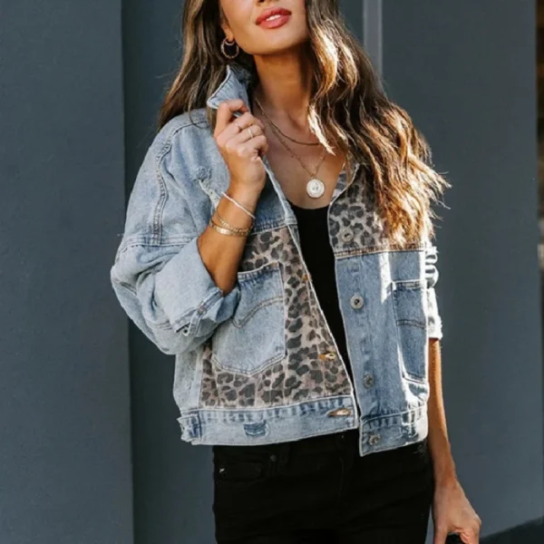 Women's Quality Denim Jackets Fashion Female Casual Long Sleeve Lapel Button Down Chest Pocket Slim Jean Jacket Fall Winter Coat - Image 6