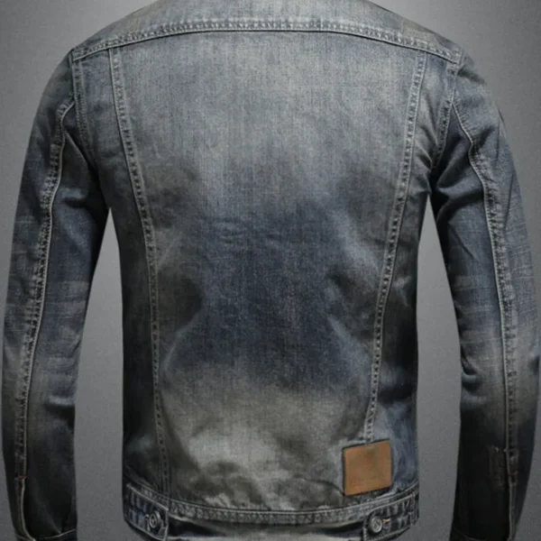Spring and Autumn Denim Jacket Men Boutique Zipper Fashion Turn Down Collar Mens Clothes Casual Denim Jacket Slim Cowboy Coat - Image 2