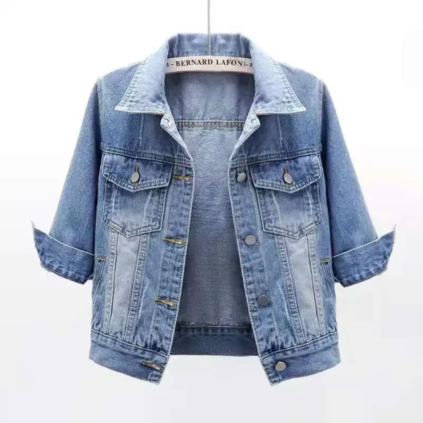 Women Denim Jacket Spring Autumn Short Coat Pink Jean Jackets Casual Tops Purple Yellow Purple Blue Loose Tops Lady Outerwear - Image 8