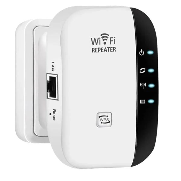 1pcs WiFi Booster 300Mbps WiFi Extender with Ethernet Port, 2.4GHz WiFi Extender Booster, 1-Tap Setup, UK Plug, White - Image 2