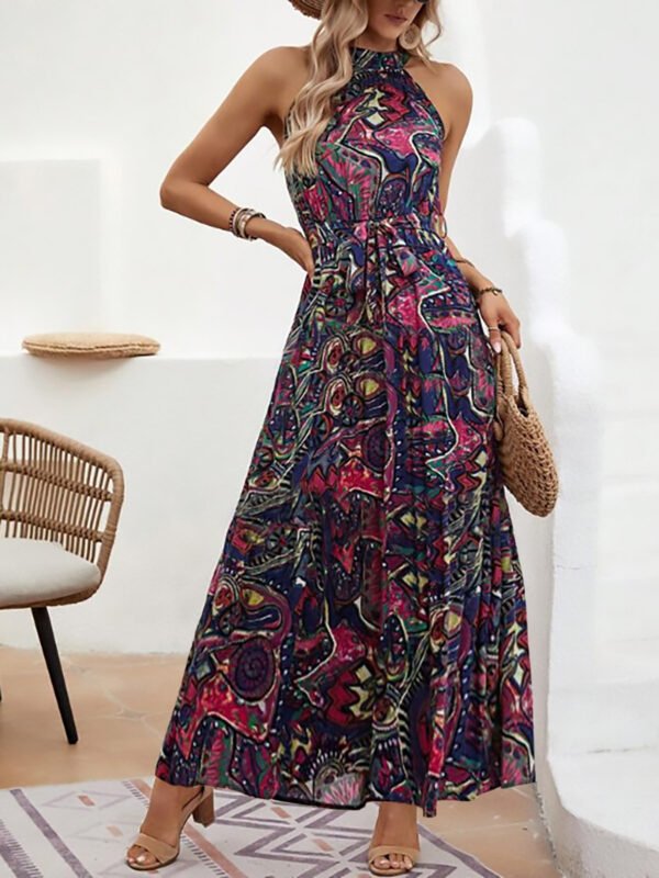 Bohemian Retro Halter Dress Women - Image 2
