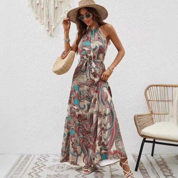 Bohemian Retro Halter Dress Women - Image 8