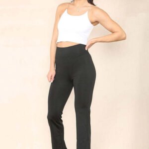 High Waisted Wide Leg Flared Trousers