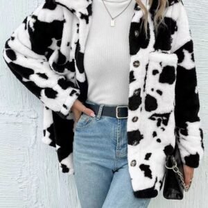 Double-sided Plush Cow Pocket Top Jacket