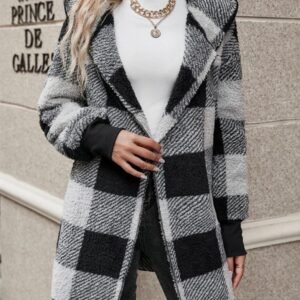 Loose Plaid Sweater Cardigan