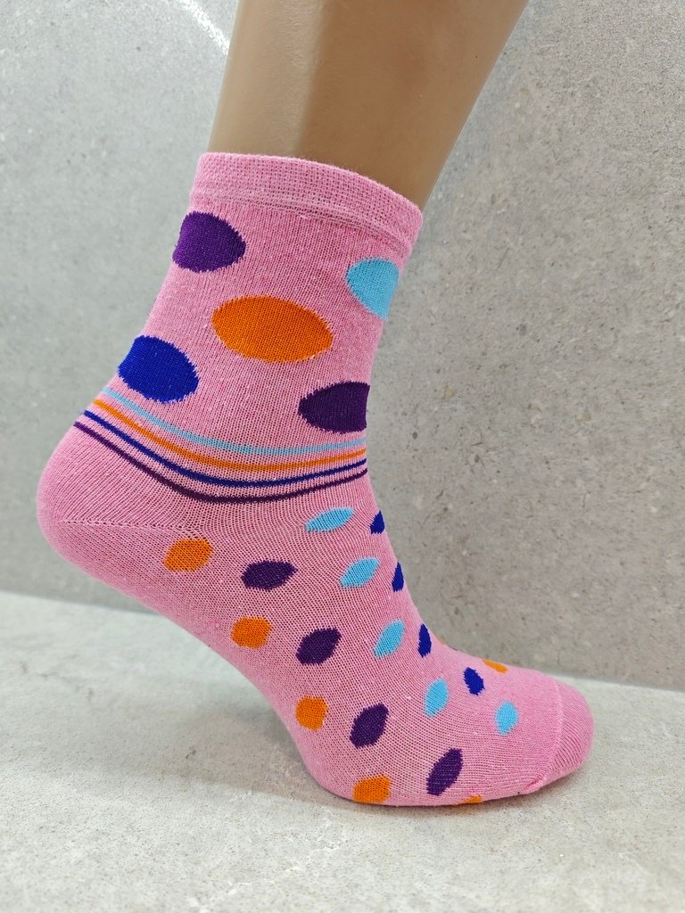 6 12 24 Pairs Womens Socks Mixed Striped Polka Dot Designs - Image 2
