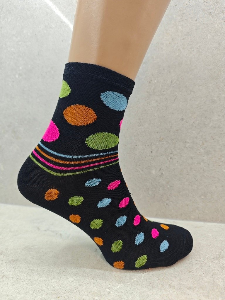 6 12 24 Pairs Womens Socks Mixed Striped Polka Dot Designs - Image 5