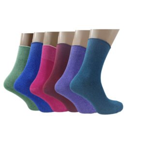 6  12  24 Pairs Womens Colorful Soft Rubber Sole Socks Comfy